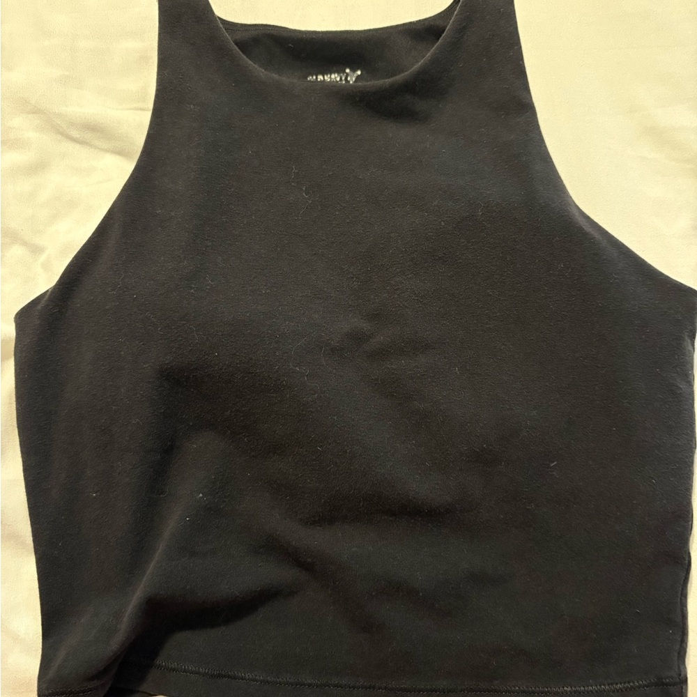 Old Navy Black Fitted Crop Tank Top